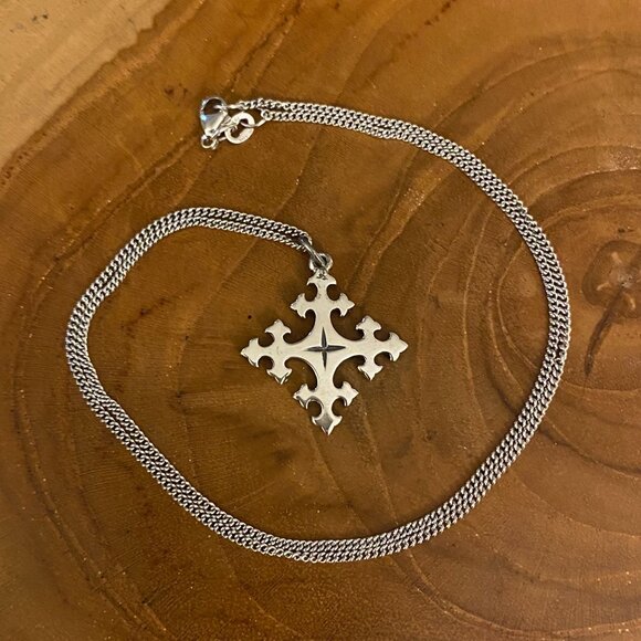RETIRED James Avery Peace with God Necklace, Sterling Silver - Picture 1 of 3